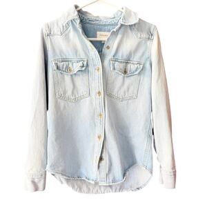 FRAME Heritage Washed Arroyo Denim Shirt Jacket Shacket Size XS 100% Cotton